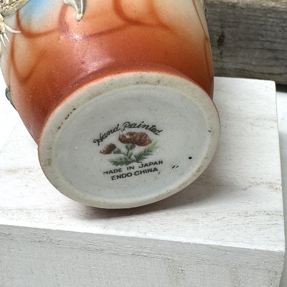 Vtg Japanese Porcelain Small Vase Moriage Raised Dragon Hand Painted - Picture 7 of 9